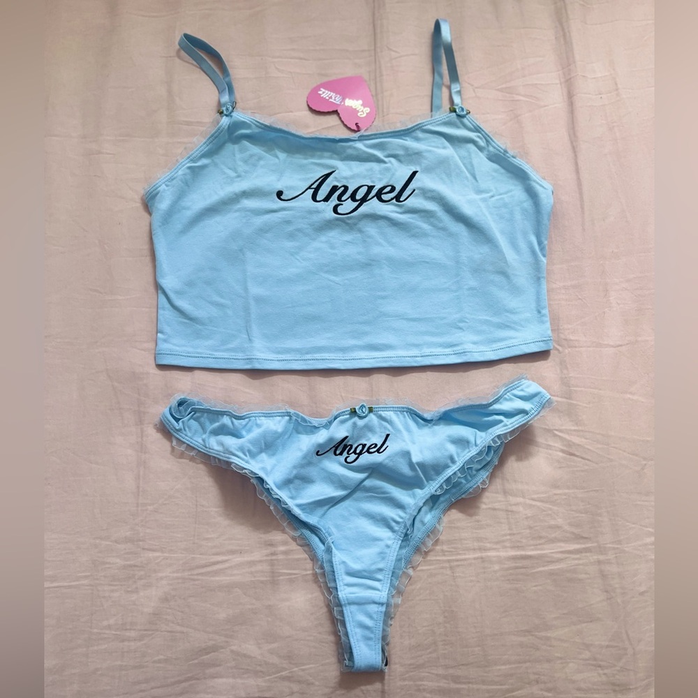 Sugar Thrillz Light Blue Angel Intimates Set